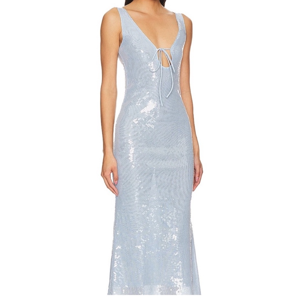Elegant Blue Sequin Dress